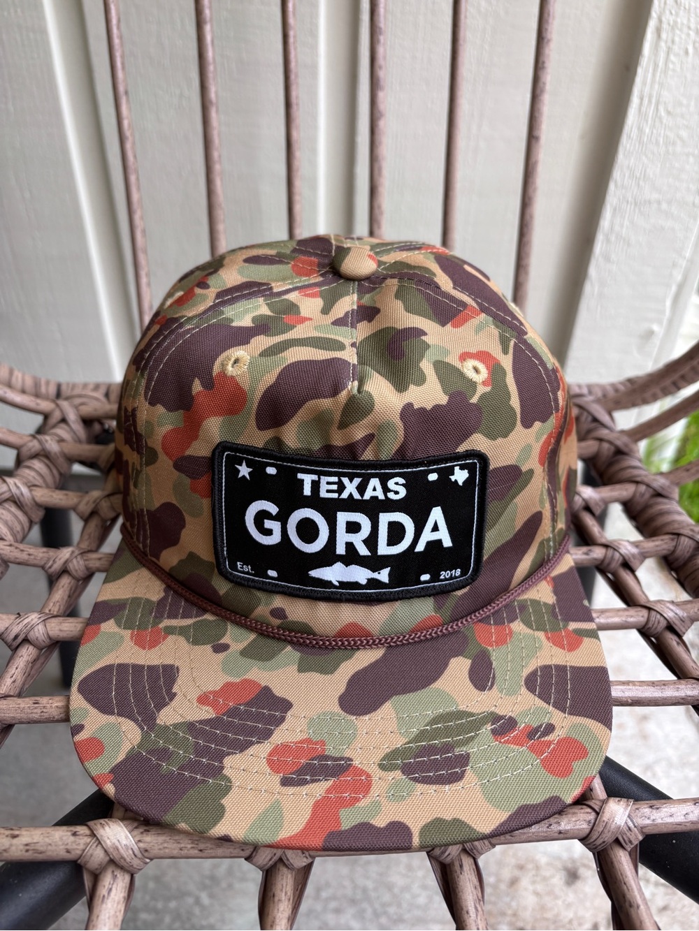 Texas Gorda Matagorda Camo Snapback Hat - Green/Brown Camouflage
